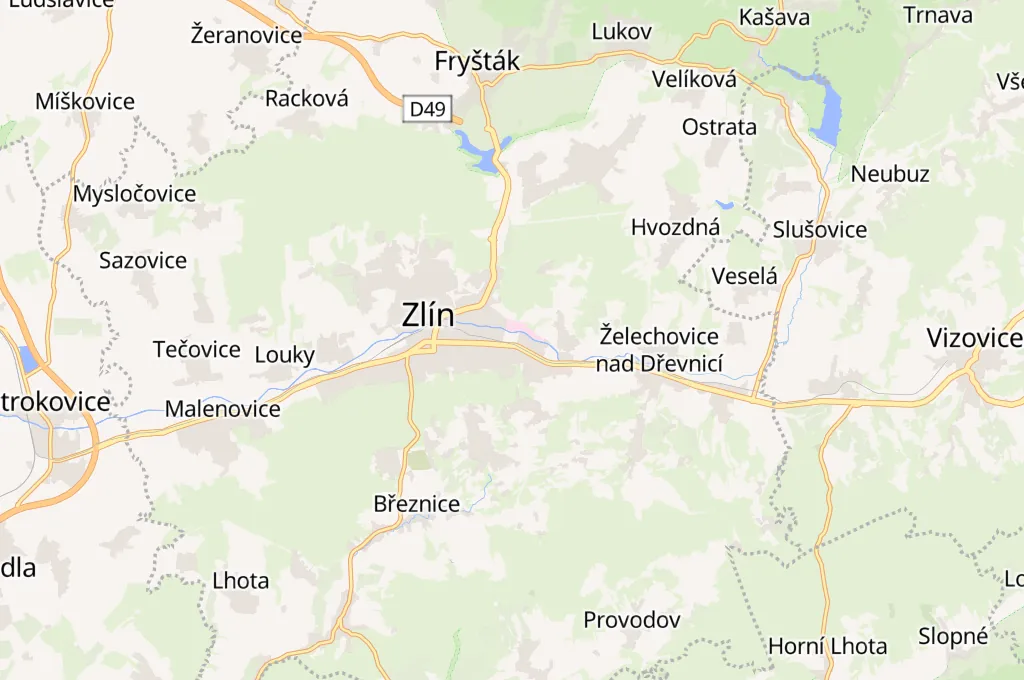 Koupaliště Zelené Area Map