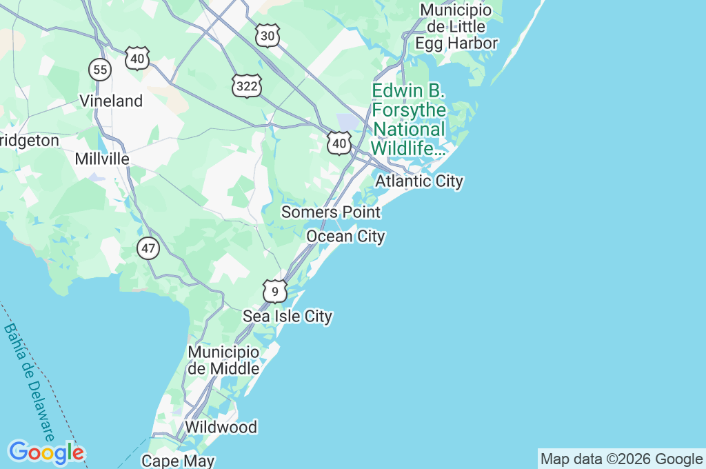 Playa de Ocean City Area Map