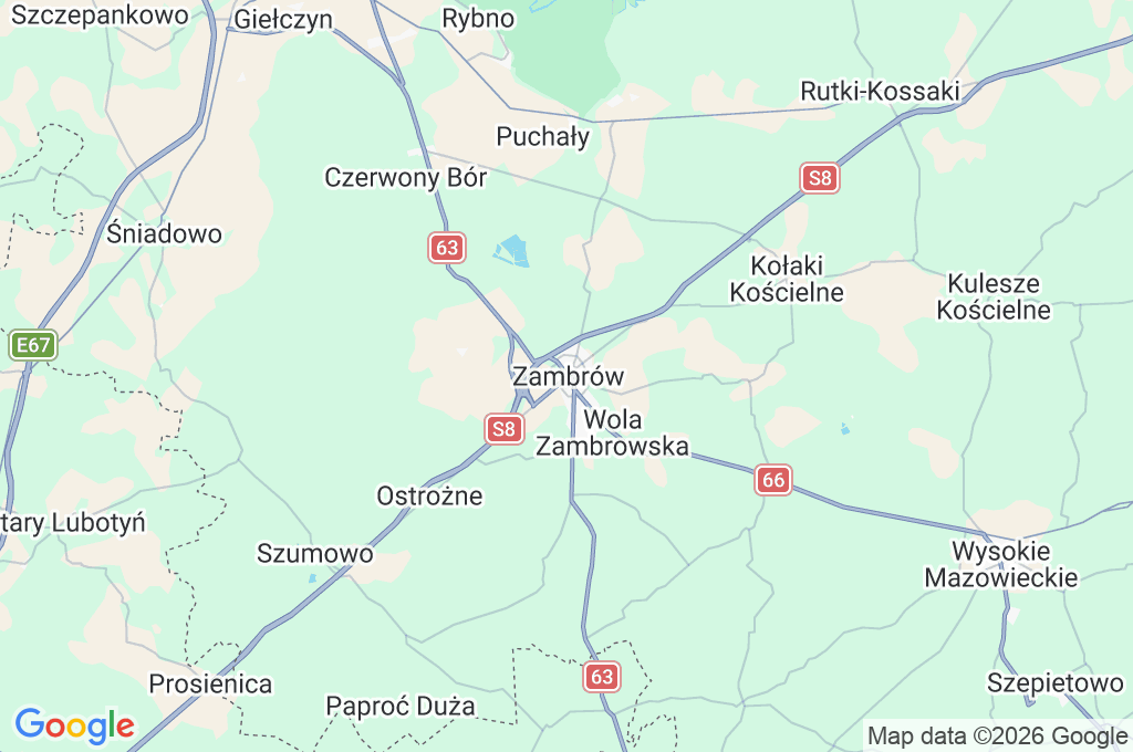 Zambrów Area Map Zambrów Area Map