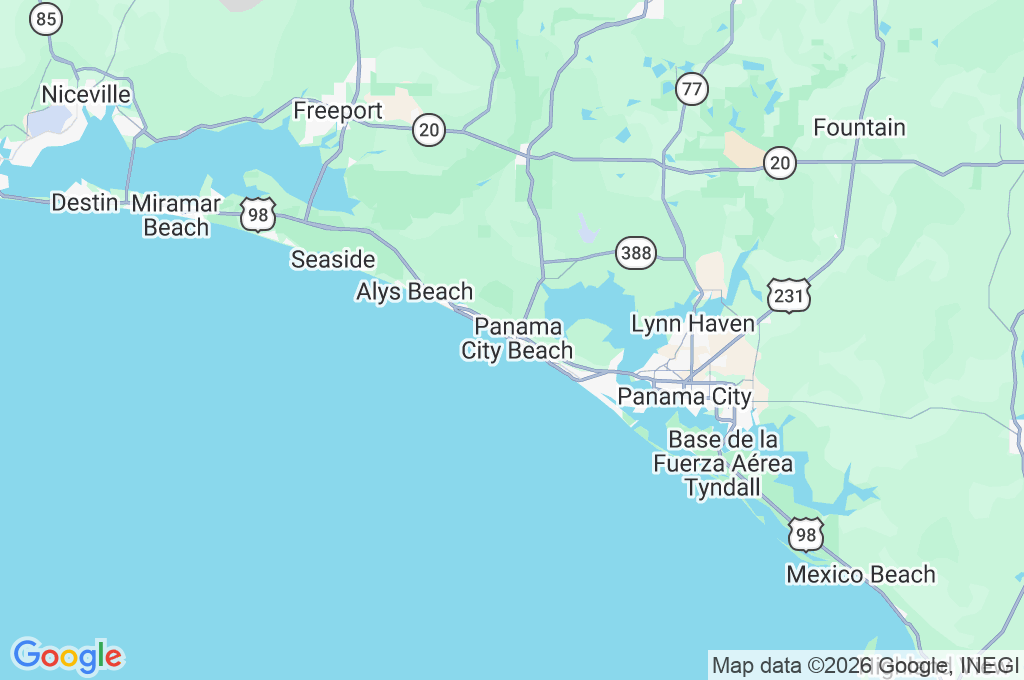 Panama City Beach Area Map Panama City Beach Area Map
