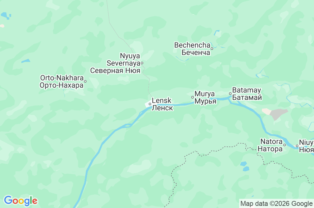 Lensk Area Map Lensk Area Map