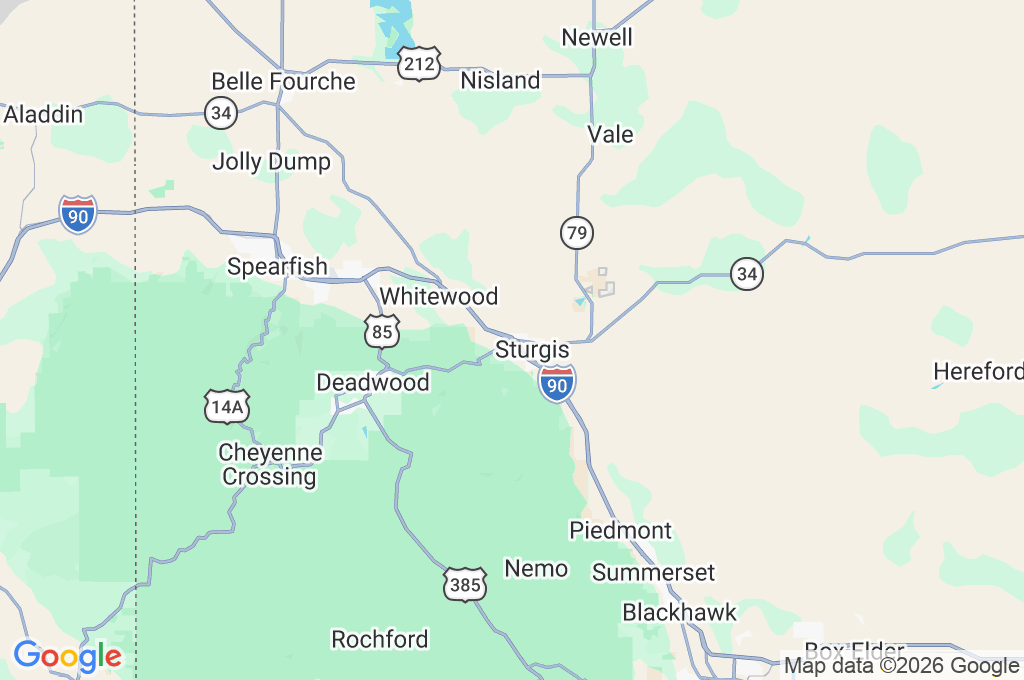 Sturgis Area Map Sturgis Area Map