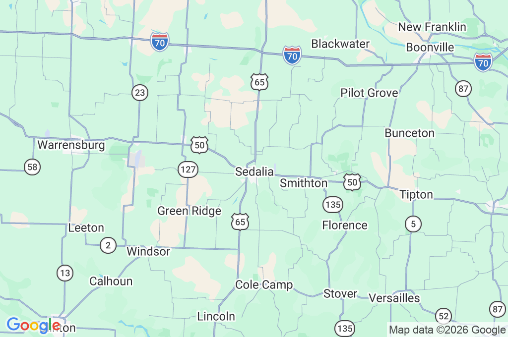 Sedalia Area Map