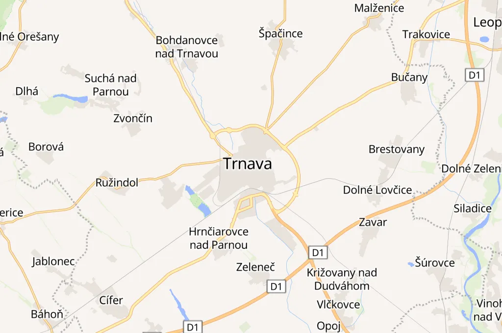 Trnava Area Map Trnava Area Map