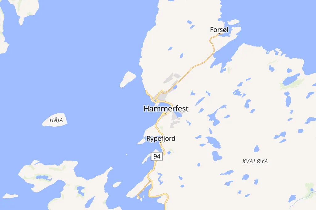 Hammerfest Area Map