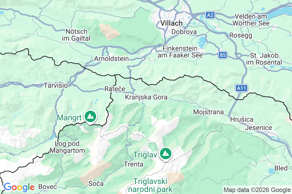 Kranjska Gora Area Map