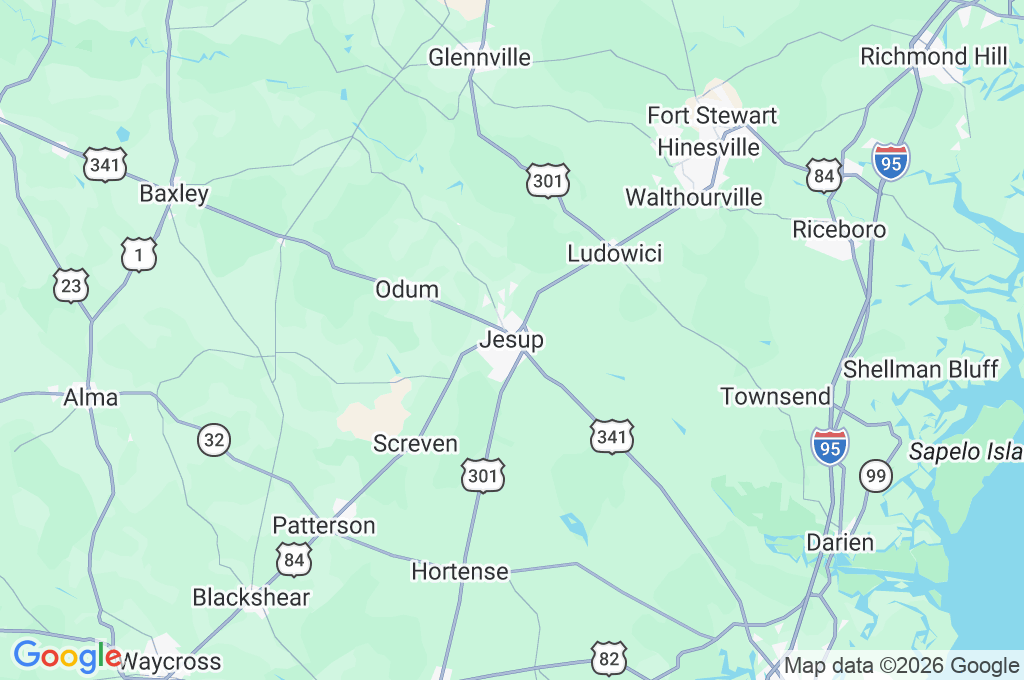 Jesup Area Map