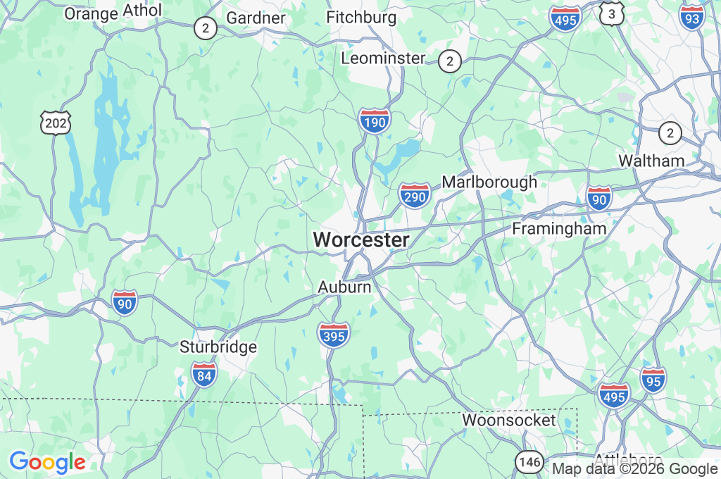 Worcester Area Map Worcester Area Map
