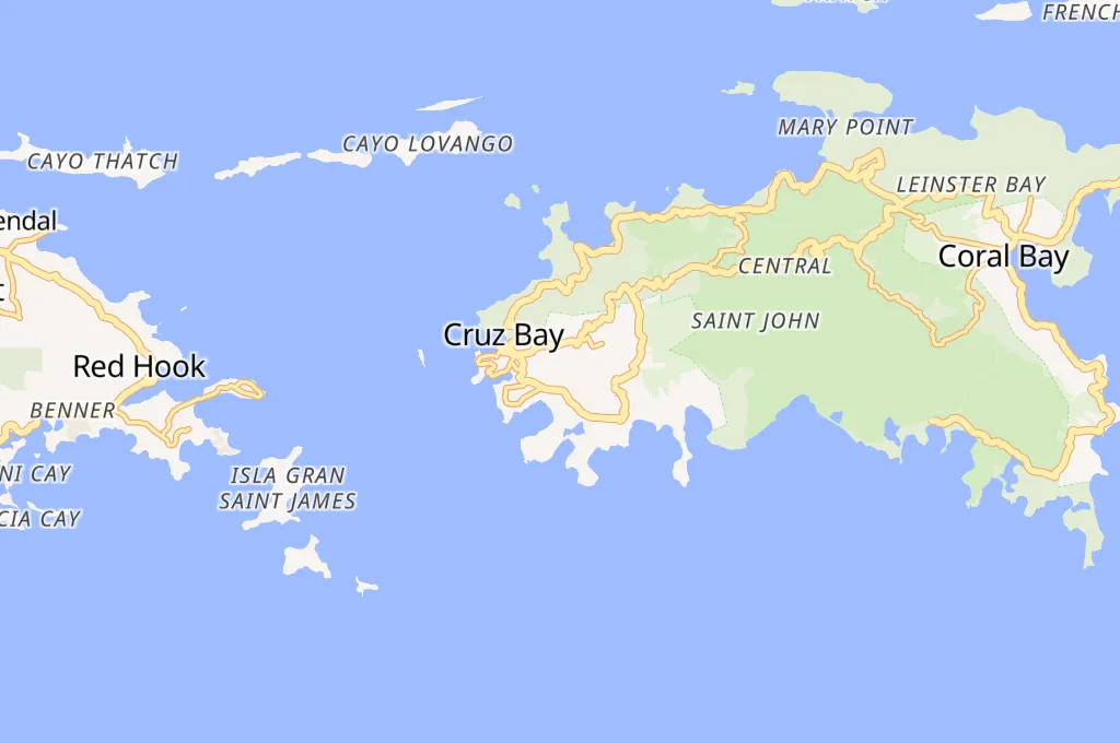 Cruz Bay Area Map