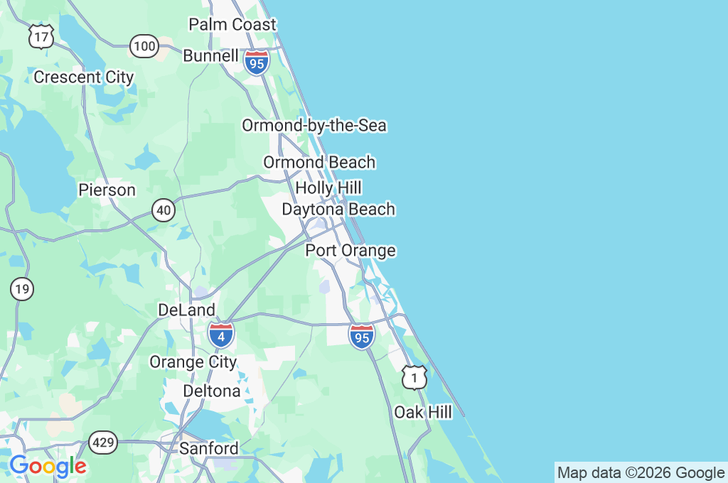 Daytona Beach Shores Area Map Daytona Beach Shores Area Map