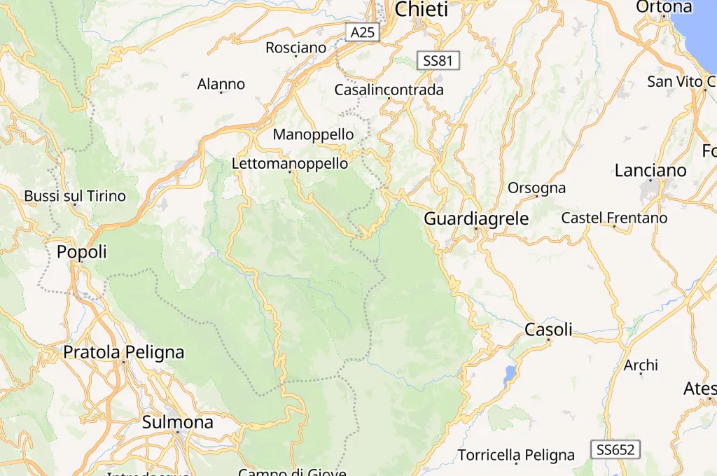 Passo Lanciano Area Map Passo Lanciano Area Map