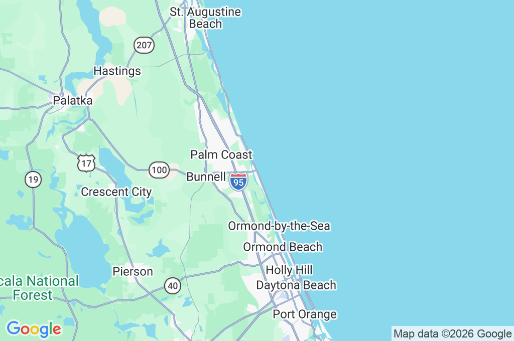 Muelle de Pesca de Flagler Beach Area Map Muelle de Pesca de Flagler Beach Area Map