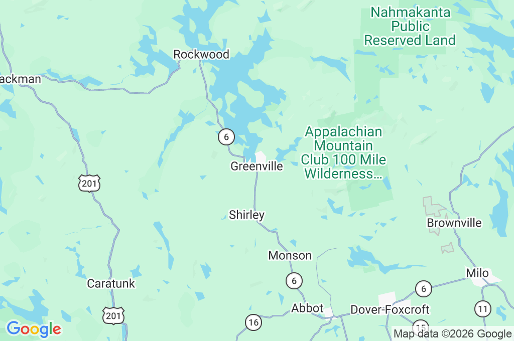 Lago Moosehead Area Map