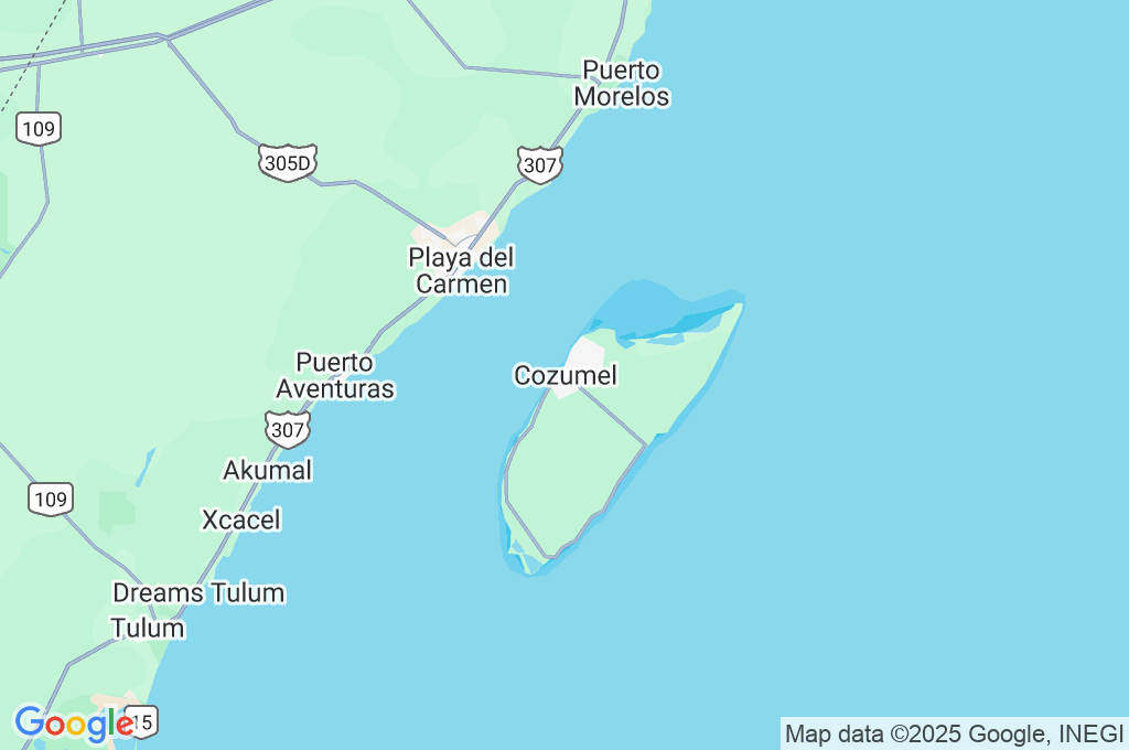 Cozumel Area Map