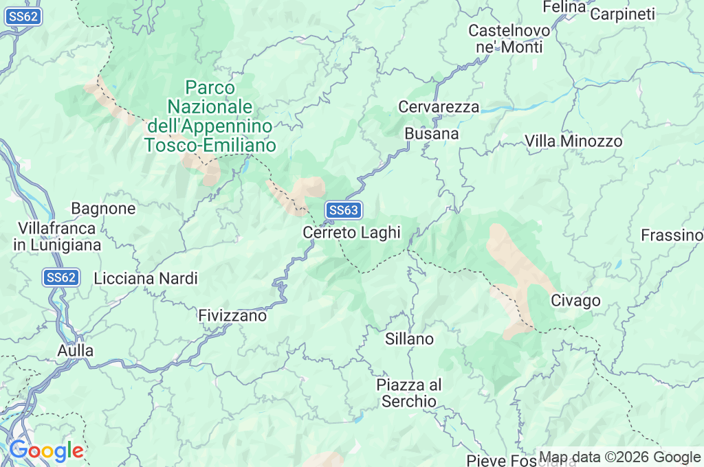 Cerreto Laghi Area Map