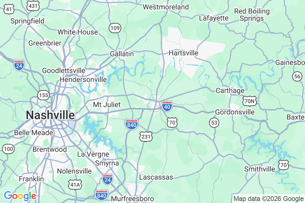 Lebanon Area Map