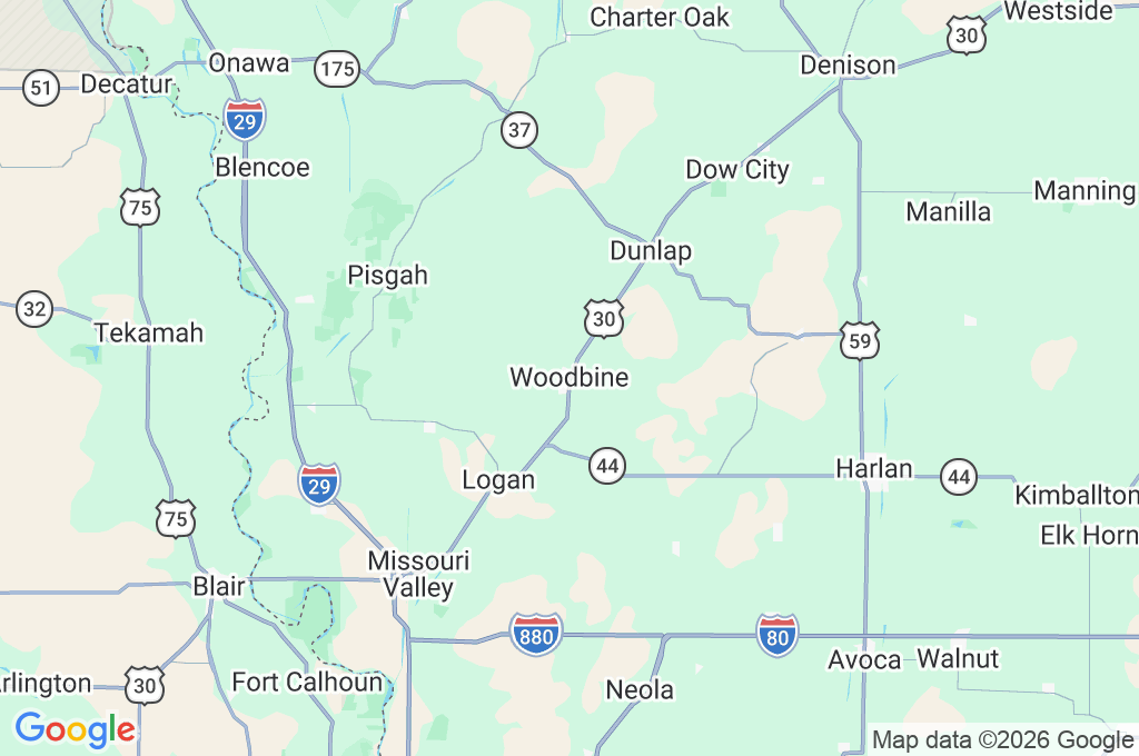 Woodbine Area Map