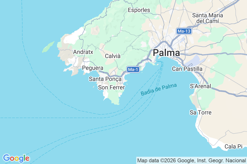 Playa de Magaluf Area Map