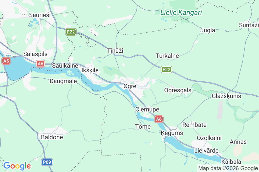 Ogre Area Map