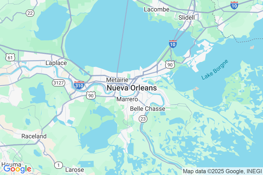Nueva Orleans Area Map