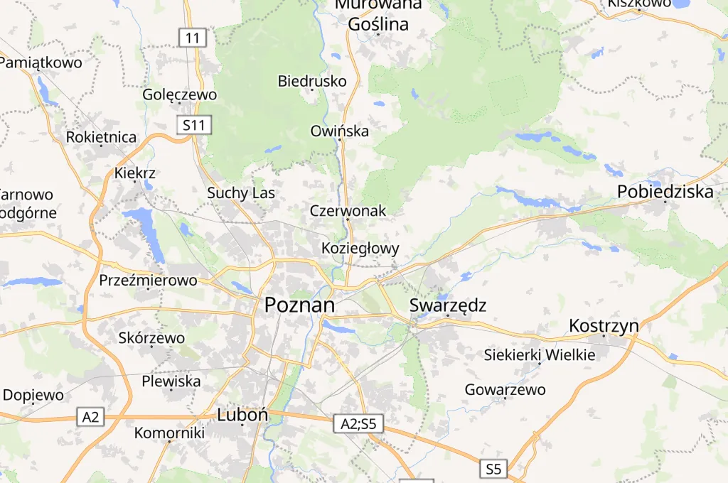 Koziegłowy Area Map Koziegłowy Area Map