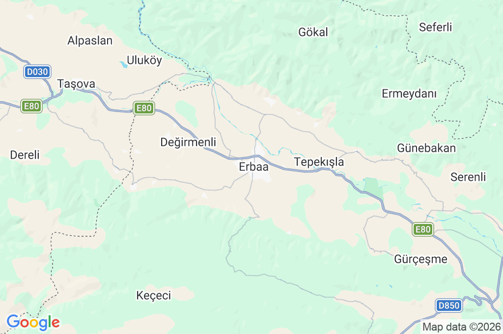 Erbaa Area Map