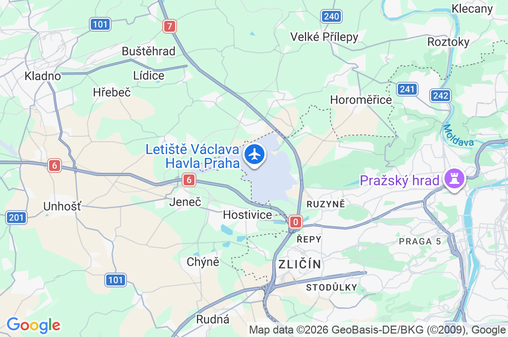 Aeropuerto de Praga Area Map