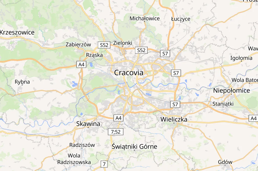 Cracovia Area Map