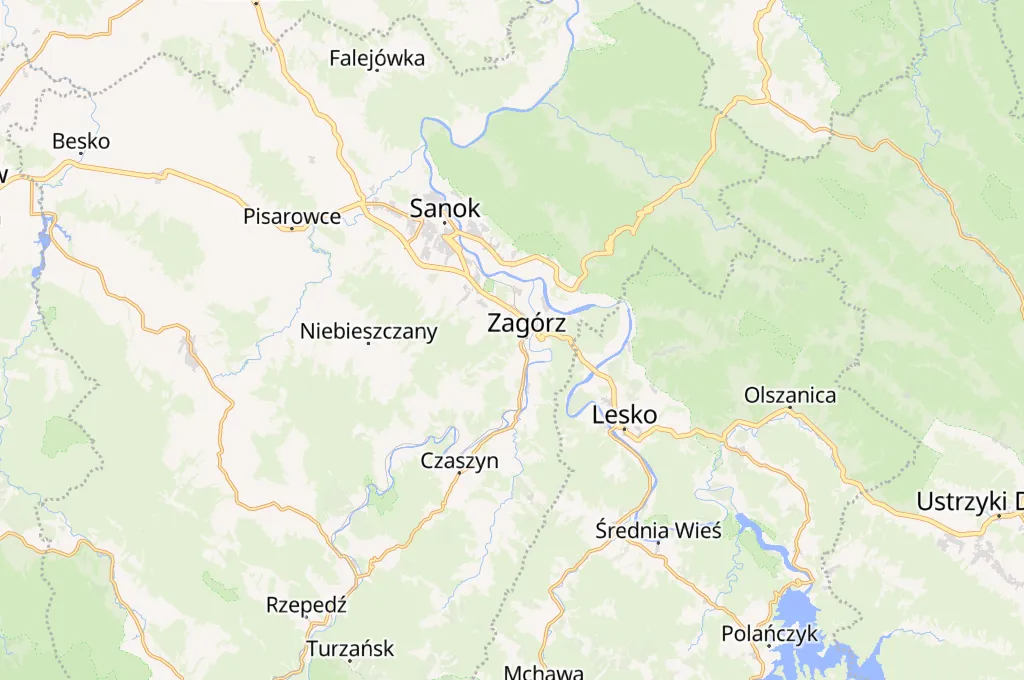 Zagórz Area Map Zagórz Area Map