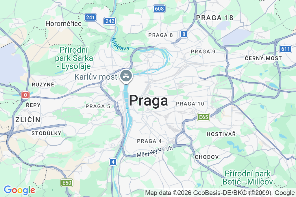 Praga Area Map Praga Area Map