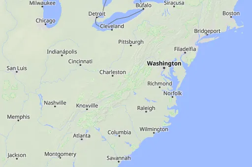 Map of Virginia Occidental