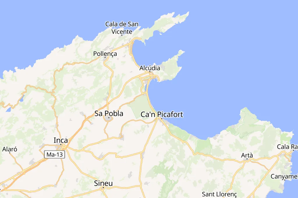 Playa de Muro Area Map Playa de Muro Area Map