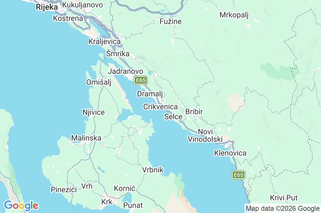 Crikvenica Area Map