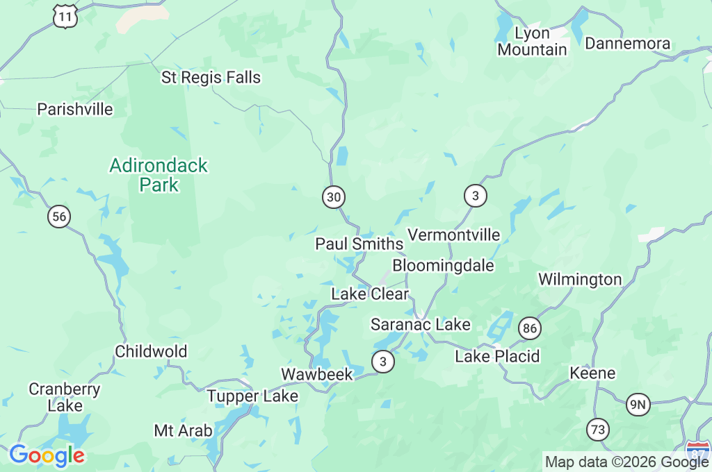 Paul Smith's VIC Area Map Paul Smith's VIC Area Map