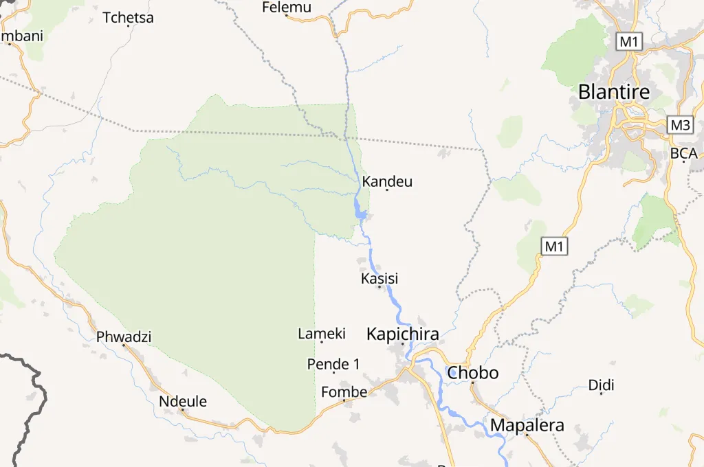 Reserva de Vida Silvestre de Majete Area Map