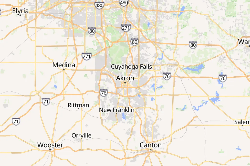 Akron Area Map