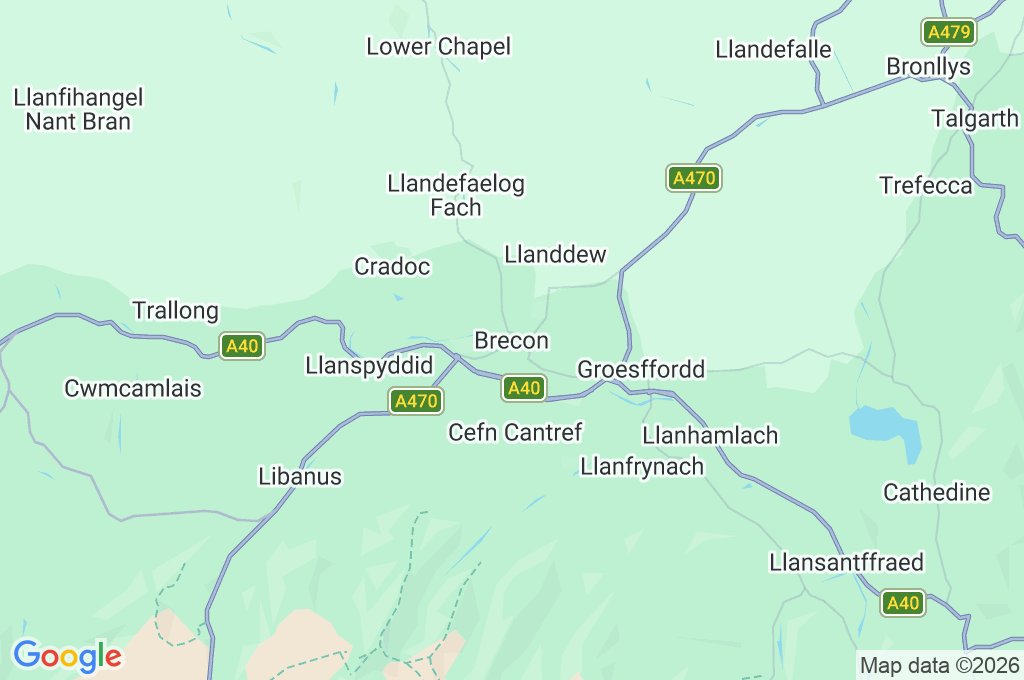 Brecon Area Map Brecon Area Map