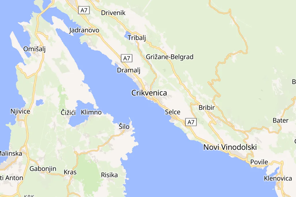 Crikvenica Area Map Crikvenica Area Map