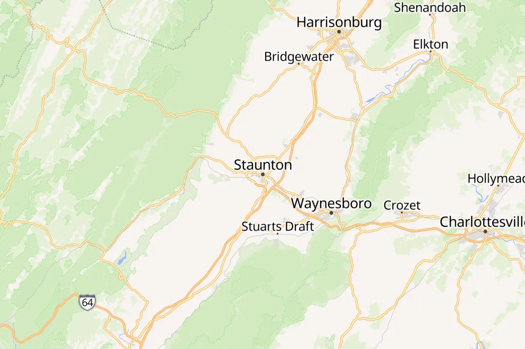 Staunton Area Map Staunton Area Map