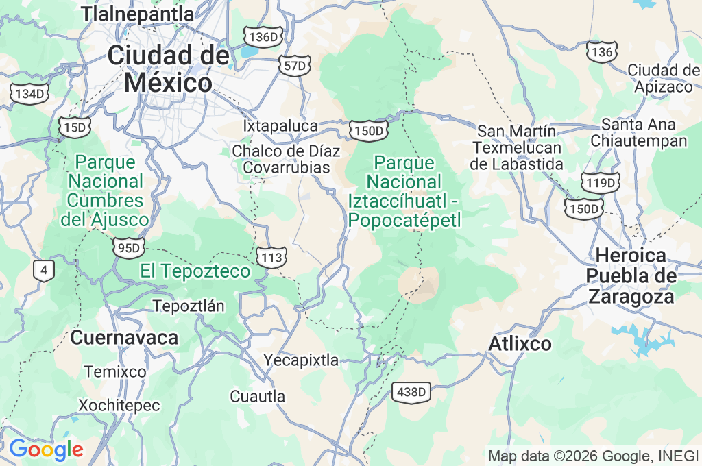 Amecameca Area Map