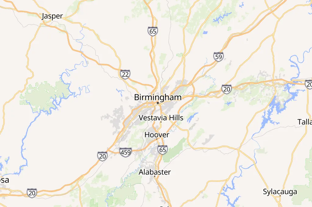 Birmingham Area Map