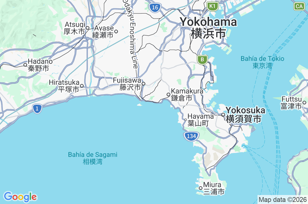 Playa de Shichirigahama Area Map Playa de Shichirigahama Area Map