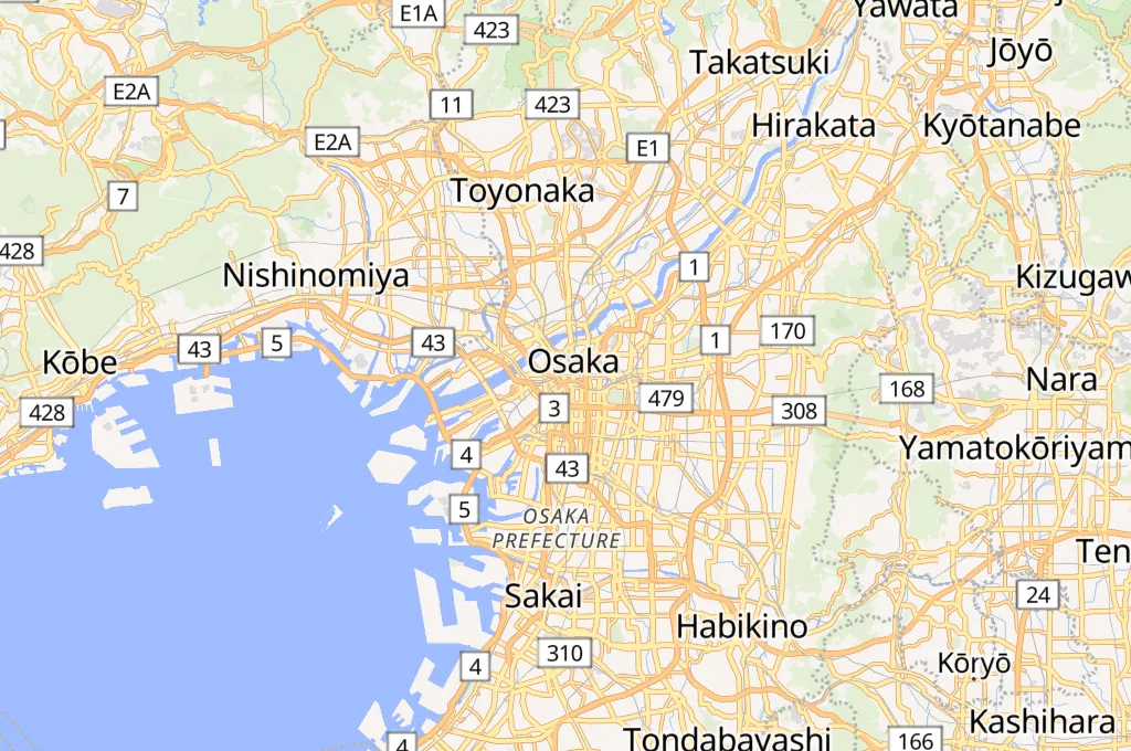Kitashinchi Hondori Area Map