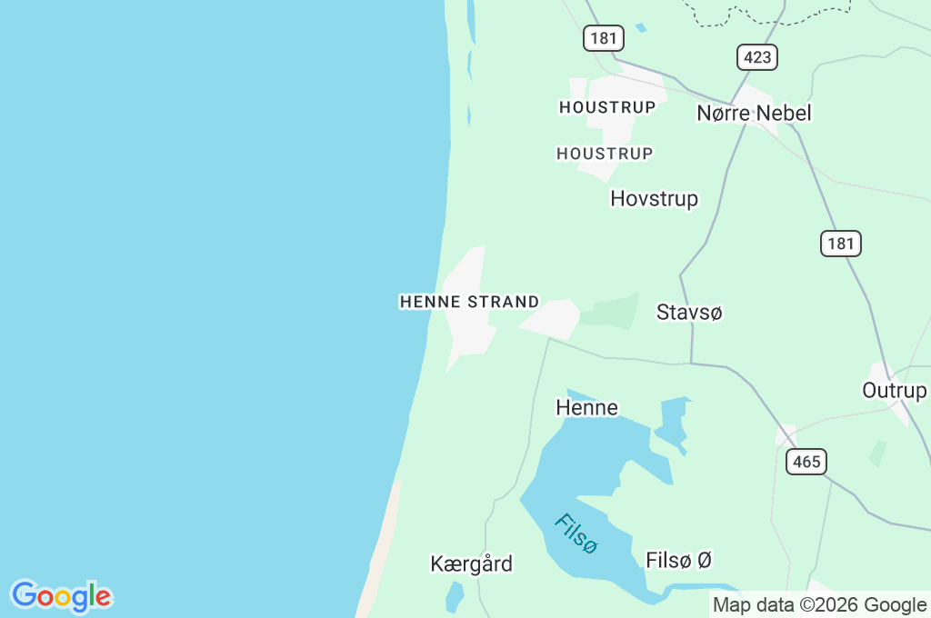 Henne Strand Area Map