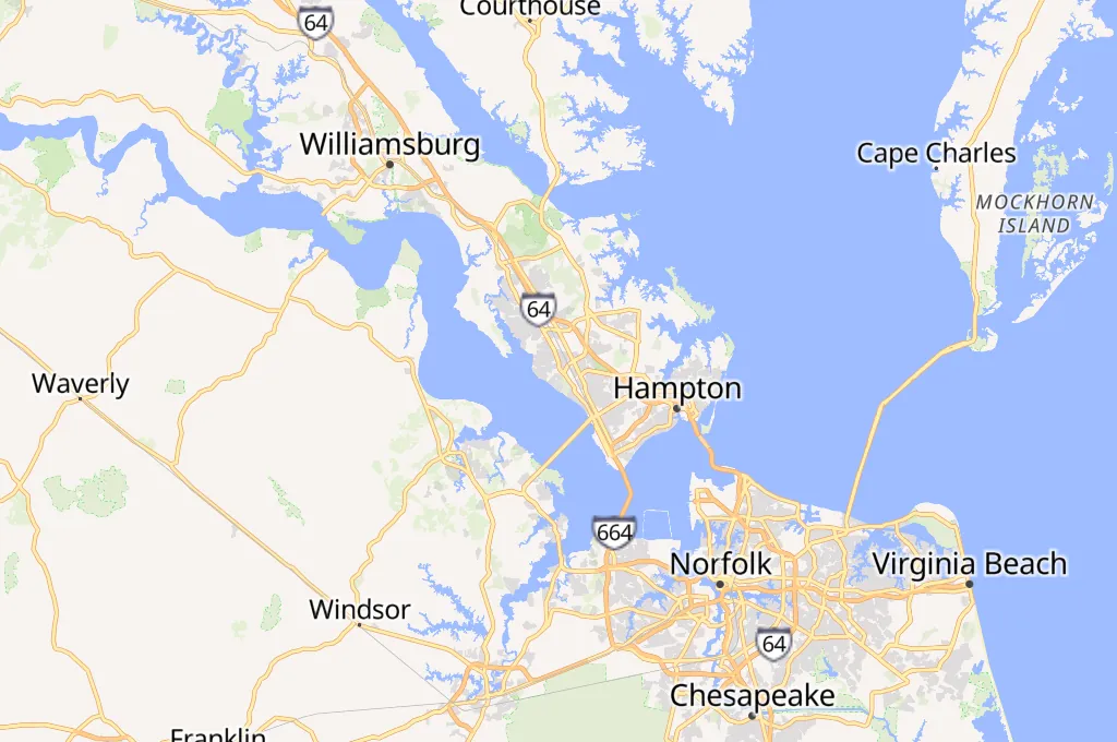 Universidad Christopher Newport Area Map Universidad Christopher Newport Area Map