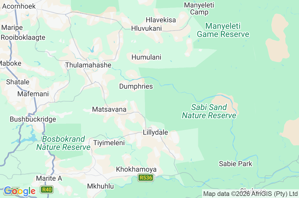 Reserva Privada Ulusaba Area Map
