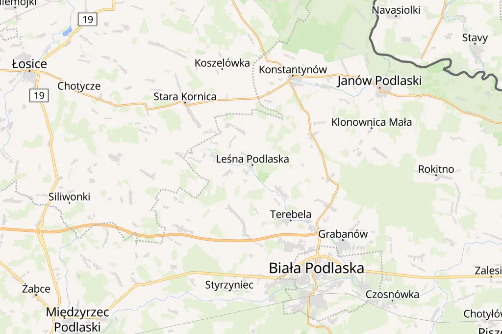 Leśna Podlaska Area Map Leśna Podlaska Area Map