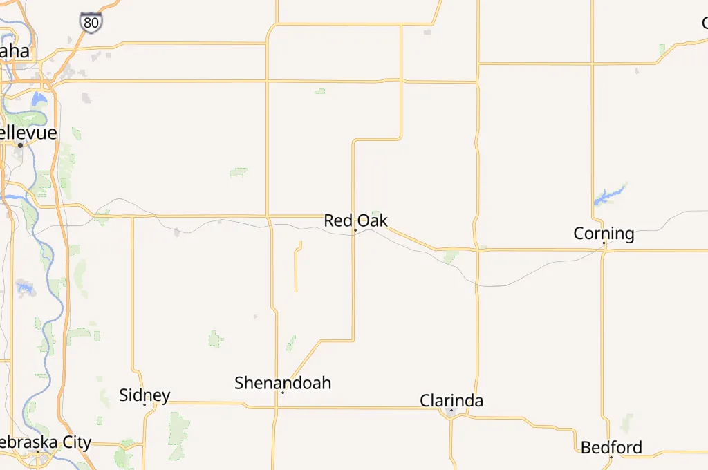 Red Oak Area Map Red Oak Area Map