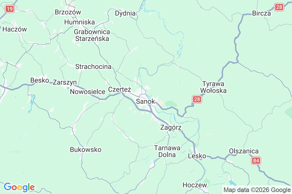 Sanok Area Map Sanok Area Map