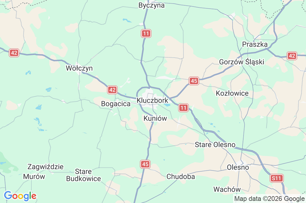 Kluczbork Area Map